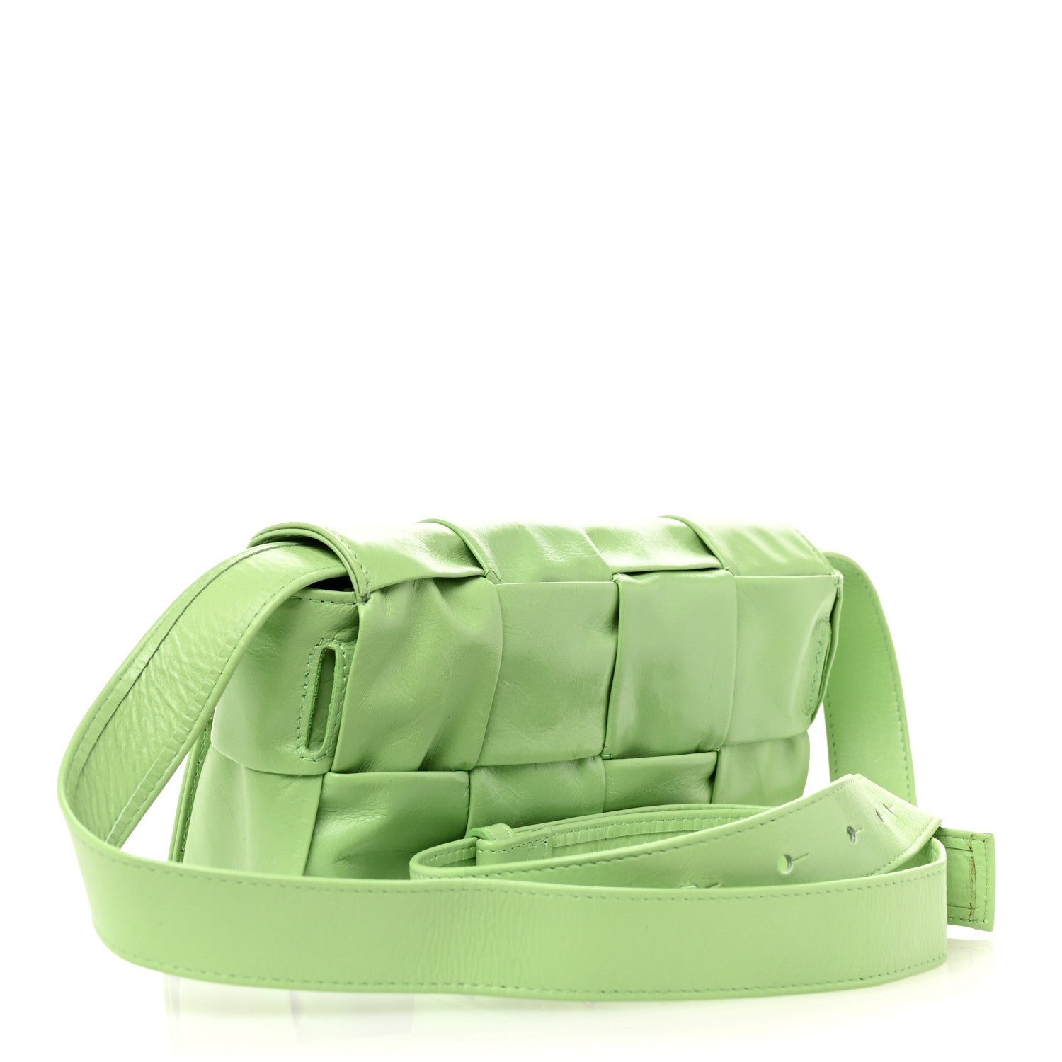 Paper Calfskin Intrecciato Cassette Belt Bag Pistachio