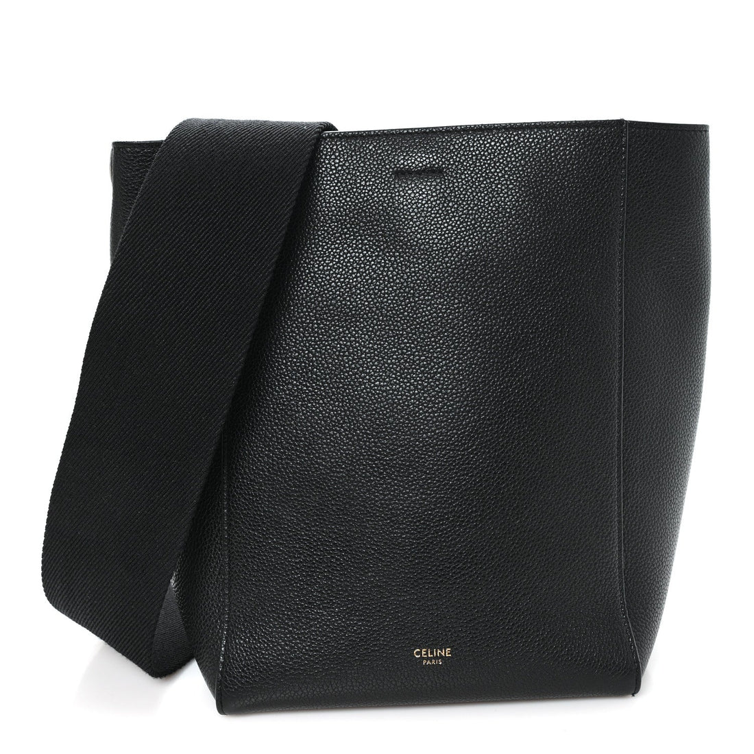 Soft Grained Calfskin Small Sangle Bucket Bag Black