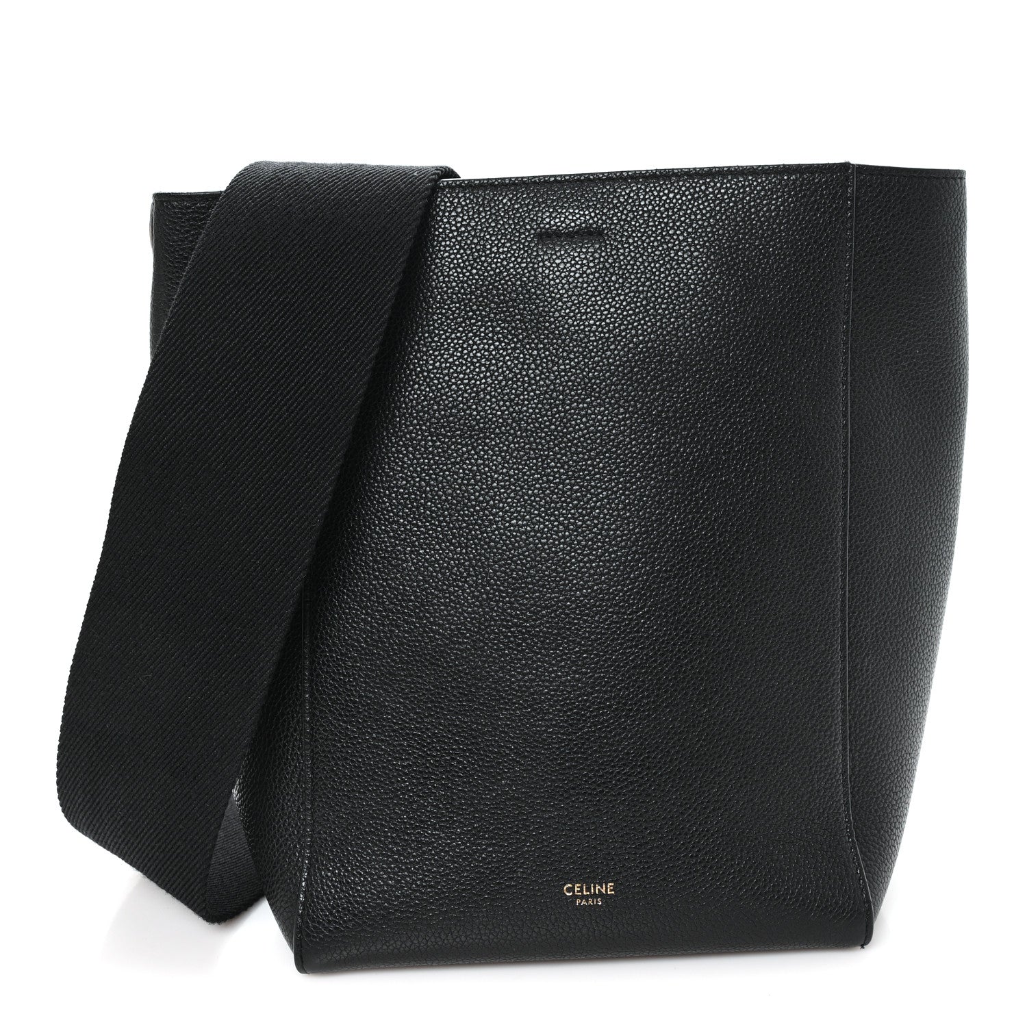 Soft Grained Calfskin Small Sangle Bucket Bag Black