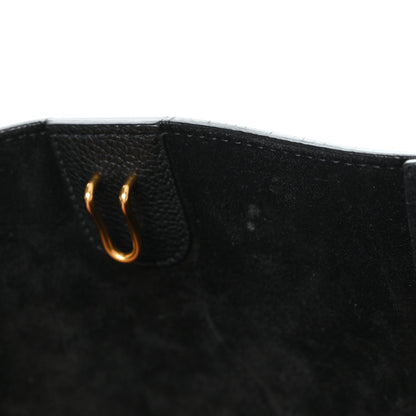 Soft Grained Calfskin Small Sangle Bucket Bag Black
