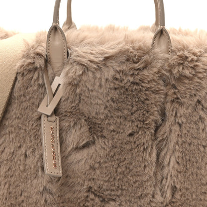 Faux Fur Mini The Year Of The Rabbit Tote Bag Beige