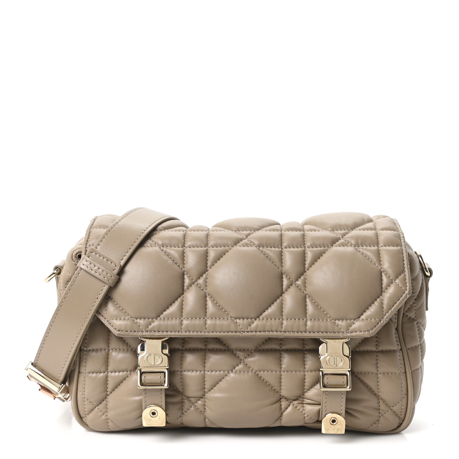 Calfskin Macrocannage Small Diorcamp Messenger Sand