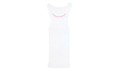 Love You Rib Tank Top "White/Pink" CHRM1624