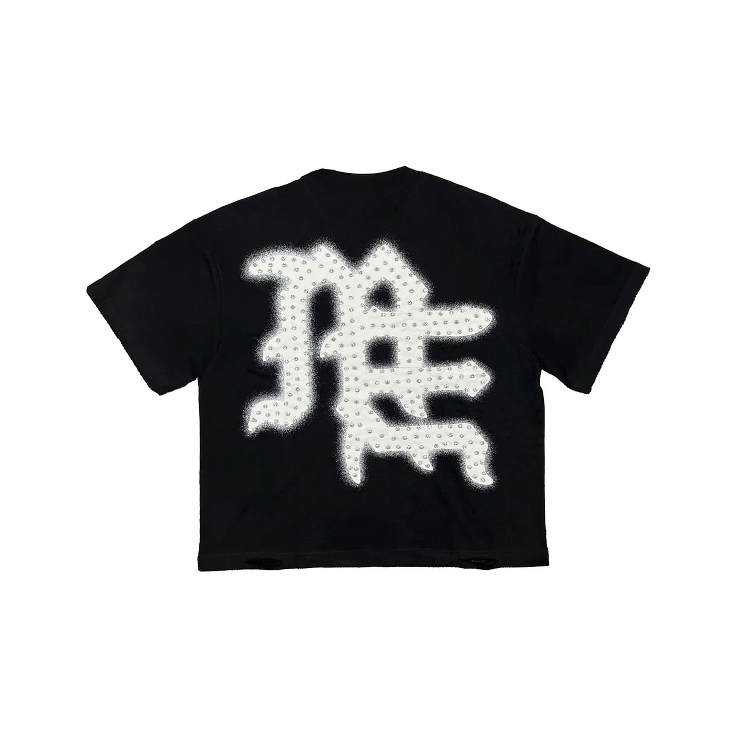 Mixed Emotions End Rhinestone Tee Black