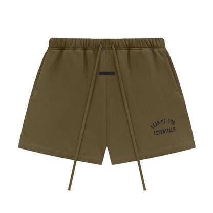 Essentials Fear of God Soccer Shorts Tee Olive