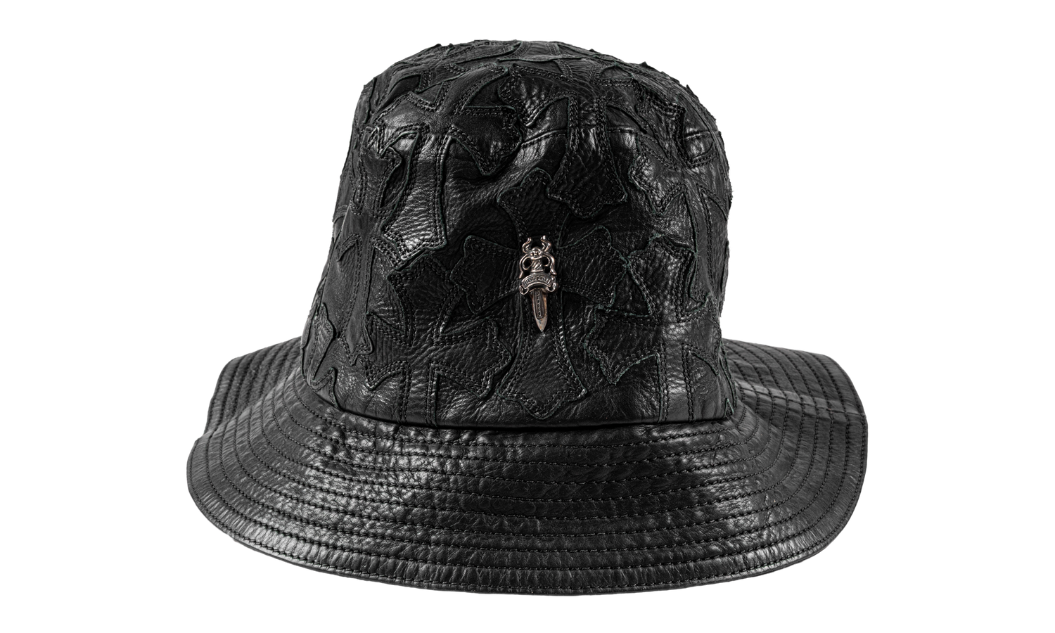 Cross Leather Patch Bucket Hat "Black" CHRM1406