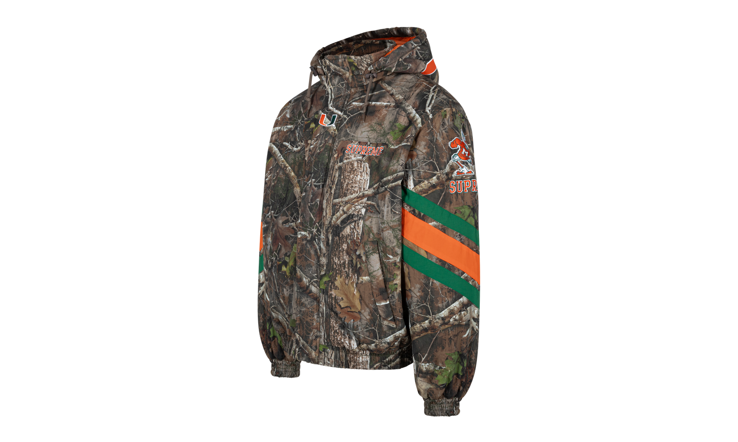 Mitchell &amp; Ness® NCAA Hooded Stadium Jacket "University of Miami" SU790