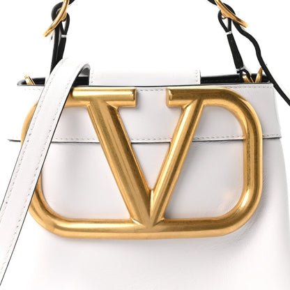 Nappa Mini Vlogo Bucket Bag White