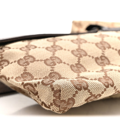 GG Monogram Double Pocket Belt Bag Dark Brown