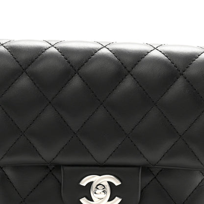 Calfskin Quilted CC Uniform Flap Belt Bag Black