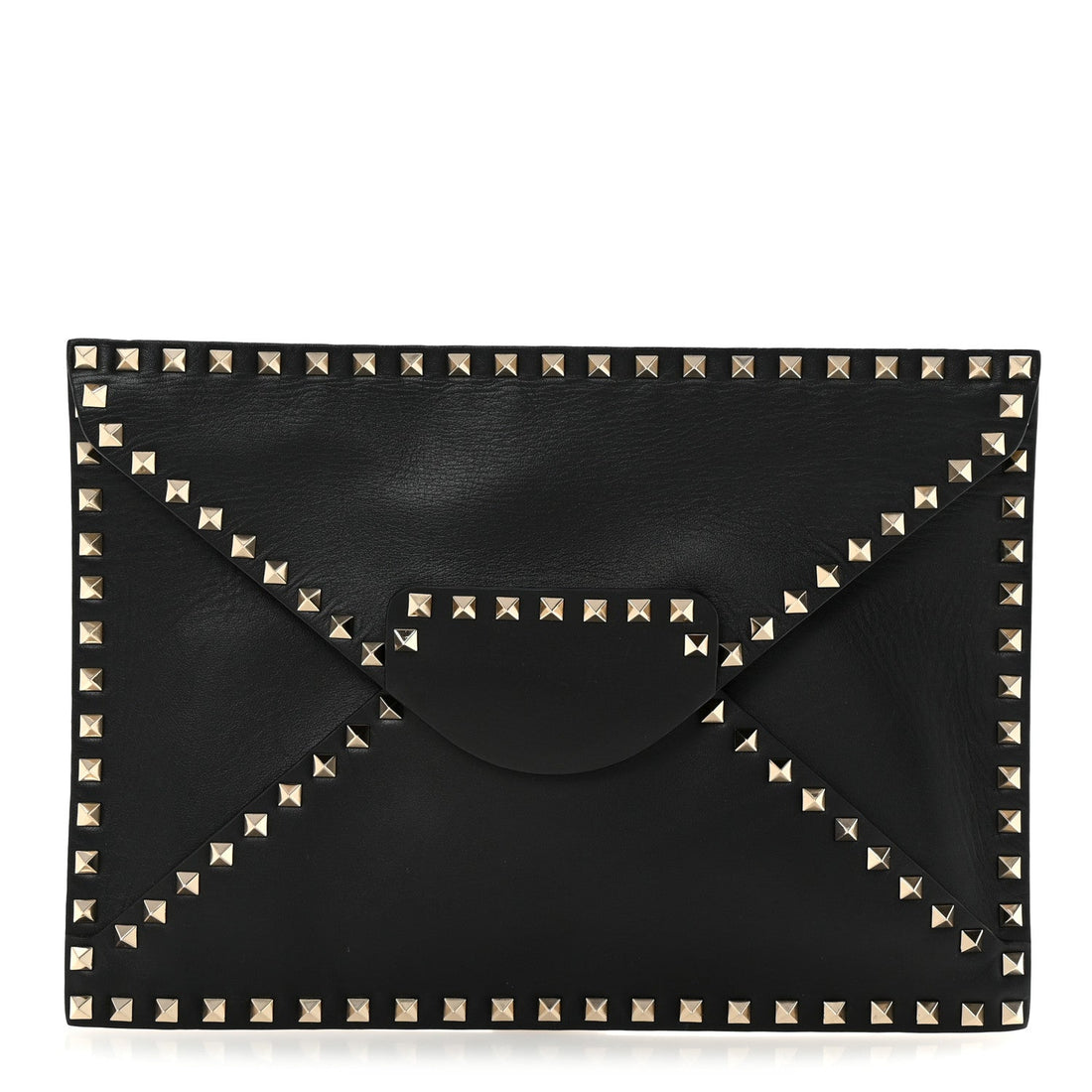 Vitello Untitled Rockstud Envelope Clutch Black