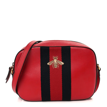 Calfskin Web Small Webby Bee Shoulder Bag Red