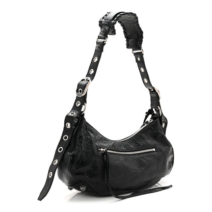 Agneau Arena Small Le Cagole Shoulder Bag Black