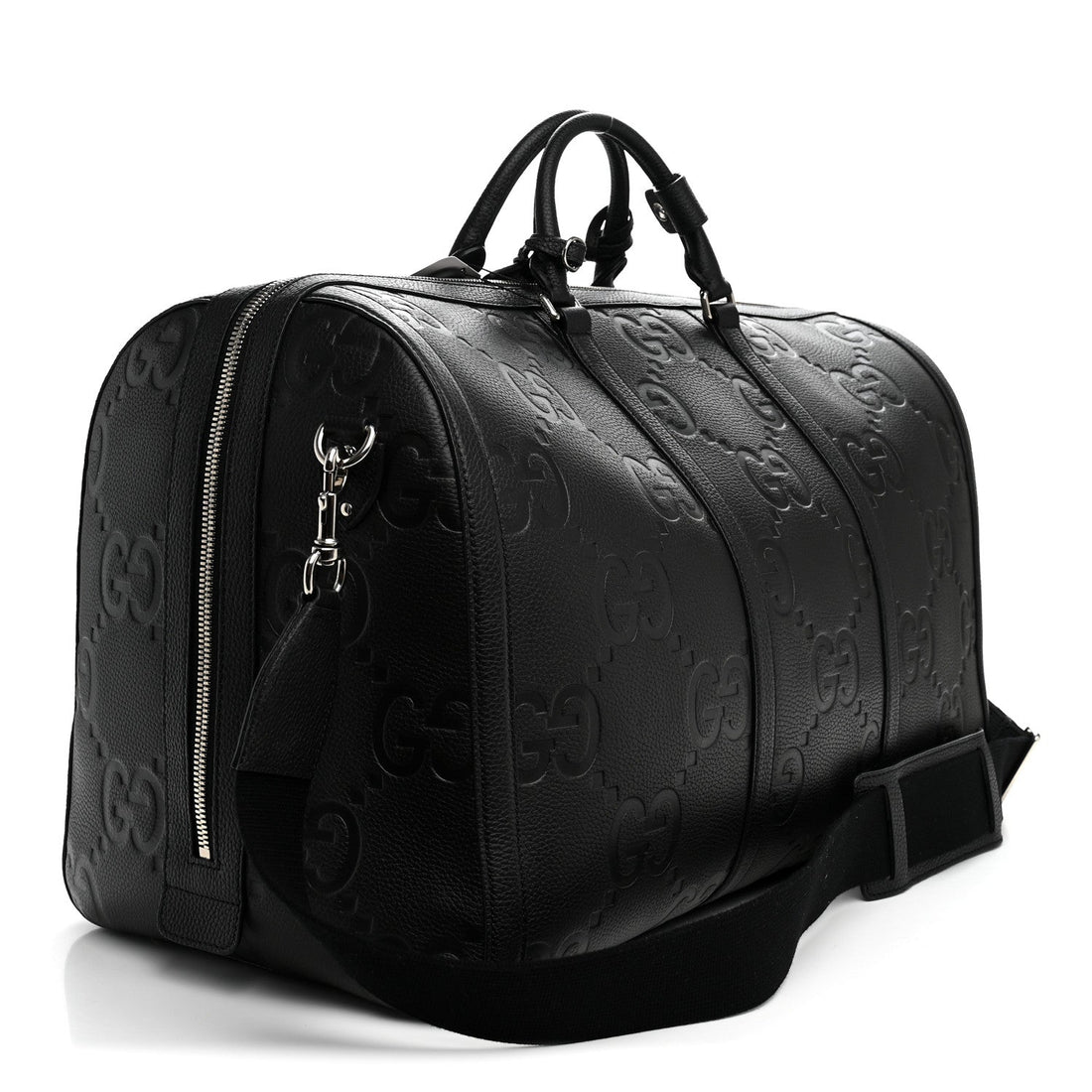 Piuma Calfskin Jumbo GG Embossed Large Duffle Bag Black