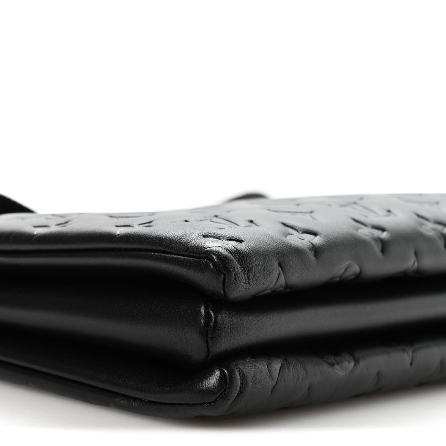 Lambskin Embossed Monogram Coussin MM Black