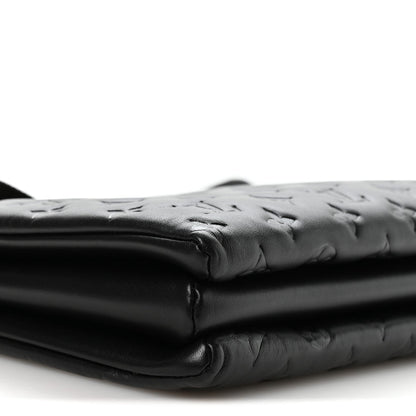 Lambskin Embossed Monogram Coussin MM Black