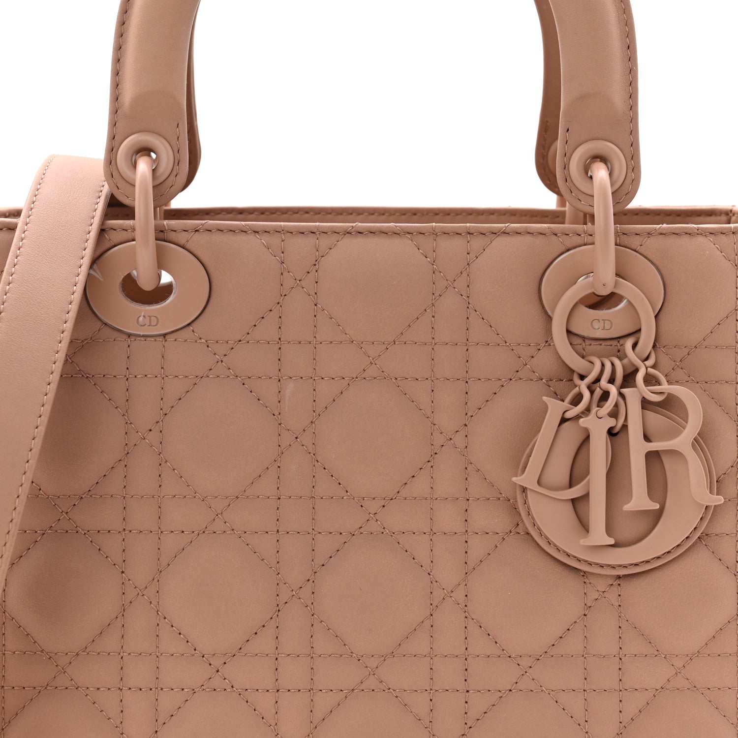 Ultra Matte Calfskin Cannage Medium Lady Dior Beige