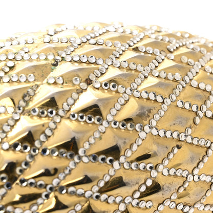 Crystal Egg Minaudiere Clutch Gold