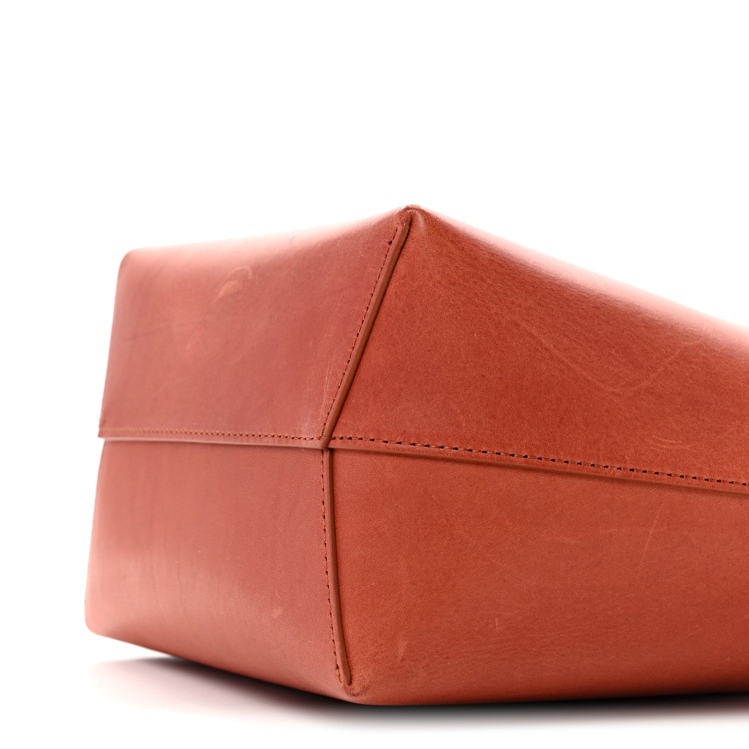 Vegetable Tanned Calfskin Mini Bucket Bag Brandy