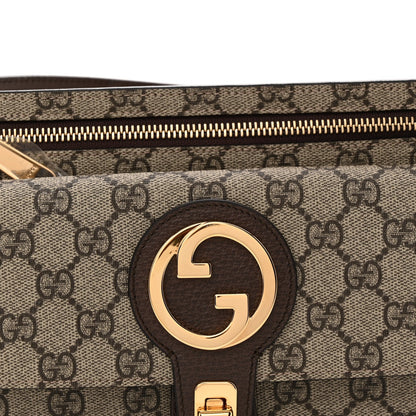 GG Supreme Monogram Textured Dollar Calfskin Blondie Belt Bag Beige Ebony New Acero