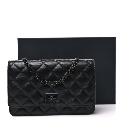 Aged Calfskin Quilted Reissue Wallet On Chain WOC So Black
