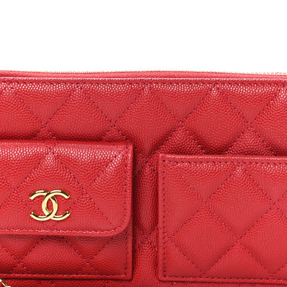 Caviar Quilted Polly Pocket Pouch Red