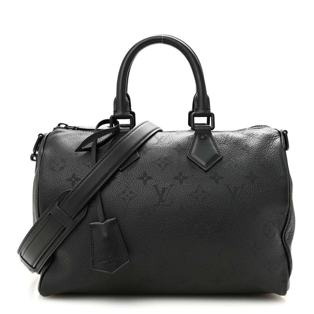 Calfskin Monogram Speedy P9 Bandouliere 30 Ultra Black