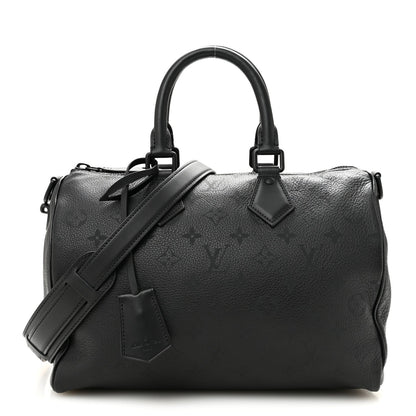 Calfskin Monogram Speedy P9 Bandouliere 30 Ultra Black