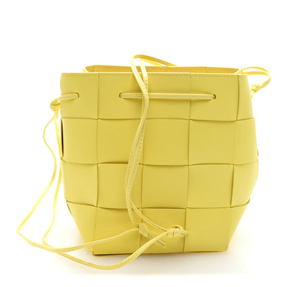 Lambskin Maxi Intrecciato Small Cassette Crossbody Bucket Bag Sherbert