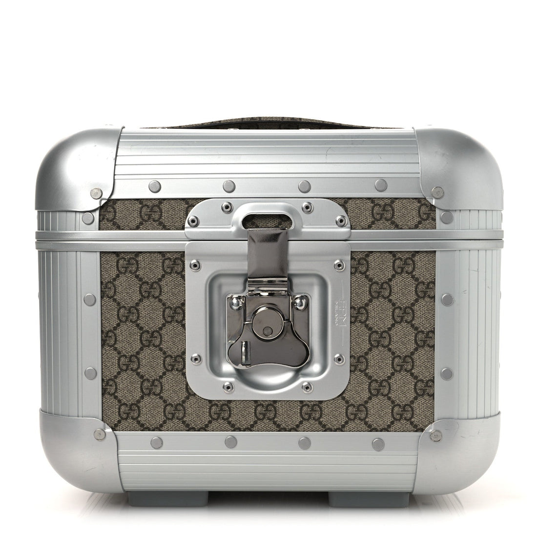 GG Supreme Monogram Aluminum Porter Beauty Case Silver