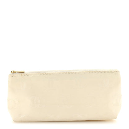 Nylon CC Cosmetic Pouch White