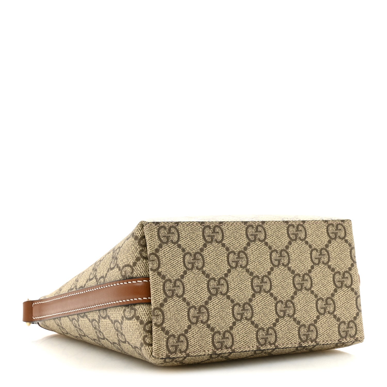 GG Supreme Monogram Emblem Nano Bucket Bag  Beige Dark Brown
