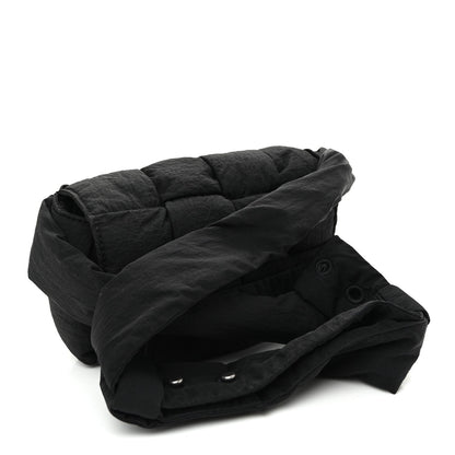 Nylon Intrecciato Padded Tech Mini Cassette Belt Bag Black