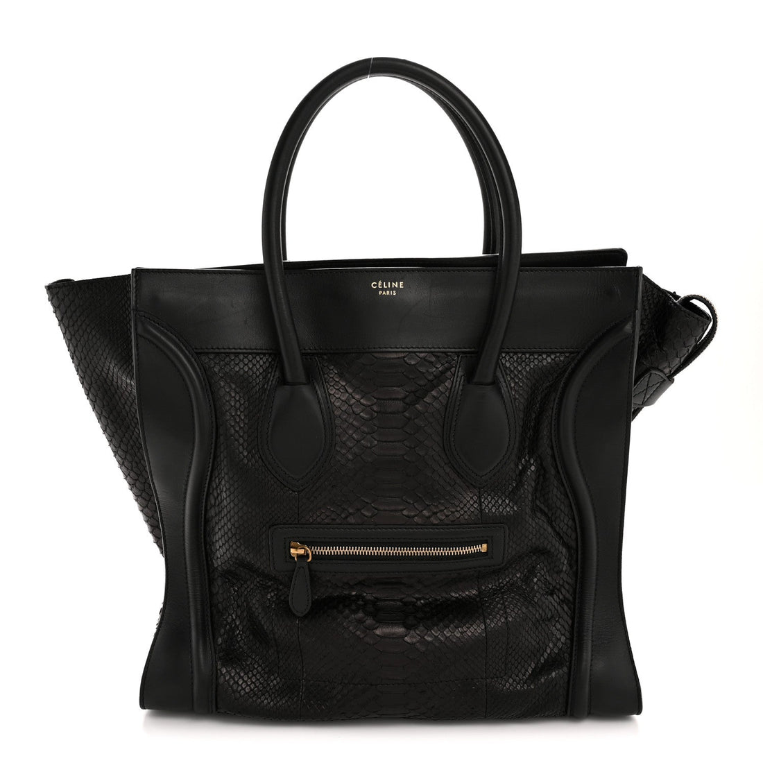 Snakeskin Large Luggage Black
