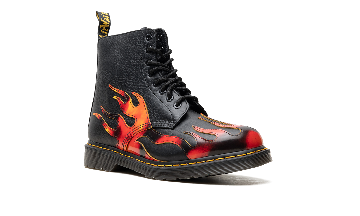 1460 Pascal Flame Arcadia Rub Off Leather Boots "Black / Red / Yellow" 41517001