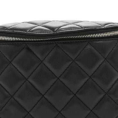 Calfskin Quilted Uniform Waist Belt Bag Black