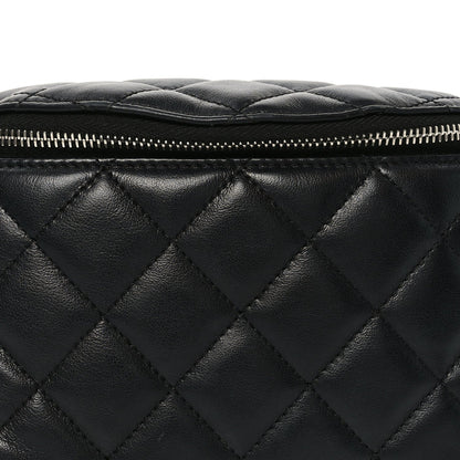 Calfskin Quilted Waist Belt Bag Black