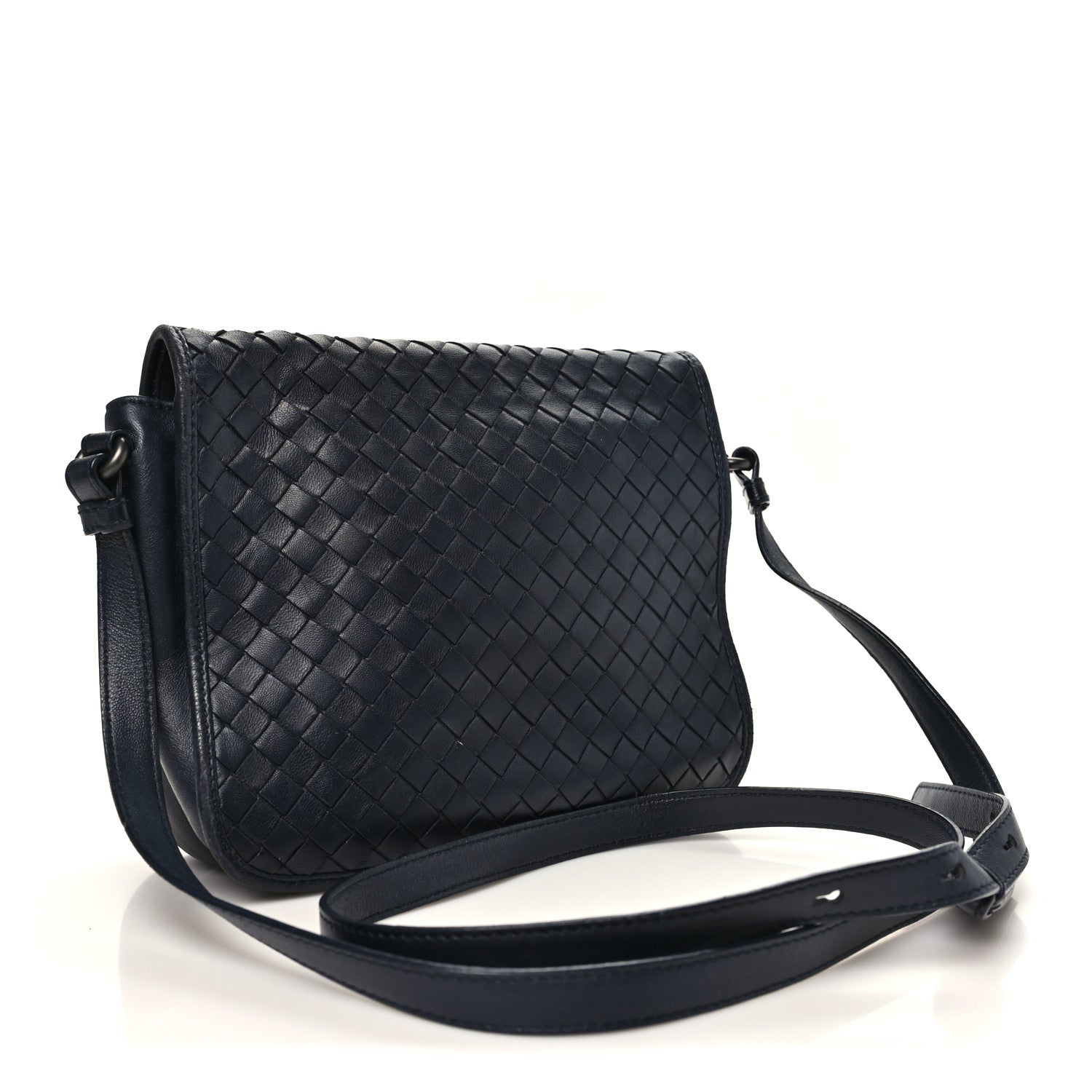 Nappa Intrecciato Messenger Bag Ardoise