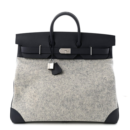 Togo Todoo Feutre HAC Birkin 50 Gris Clair Bleu Nuit