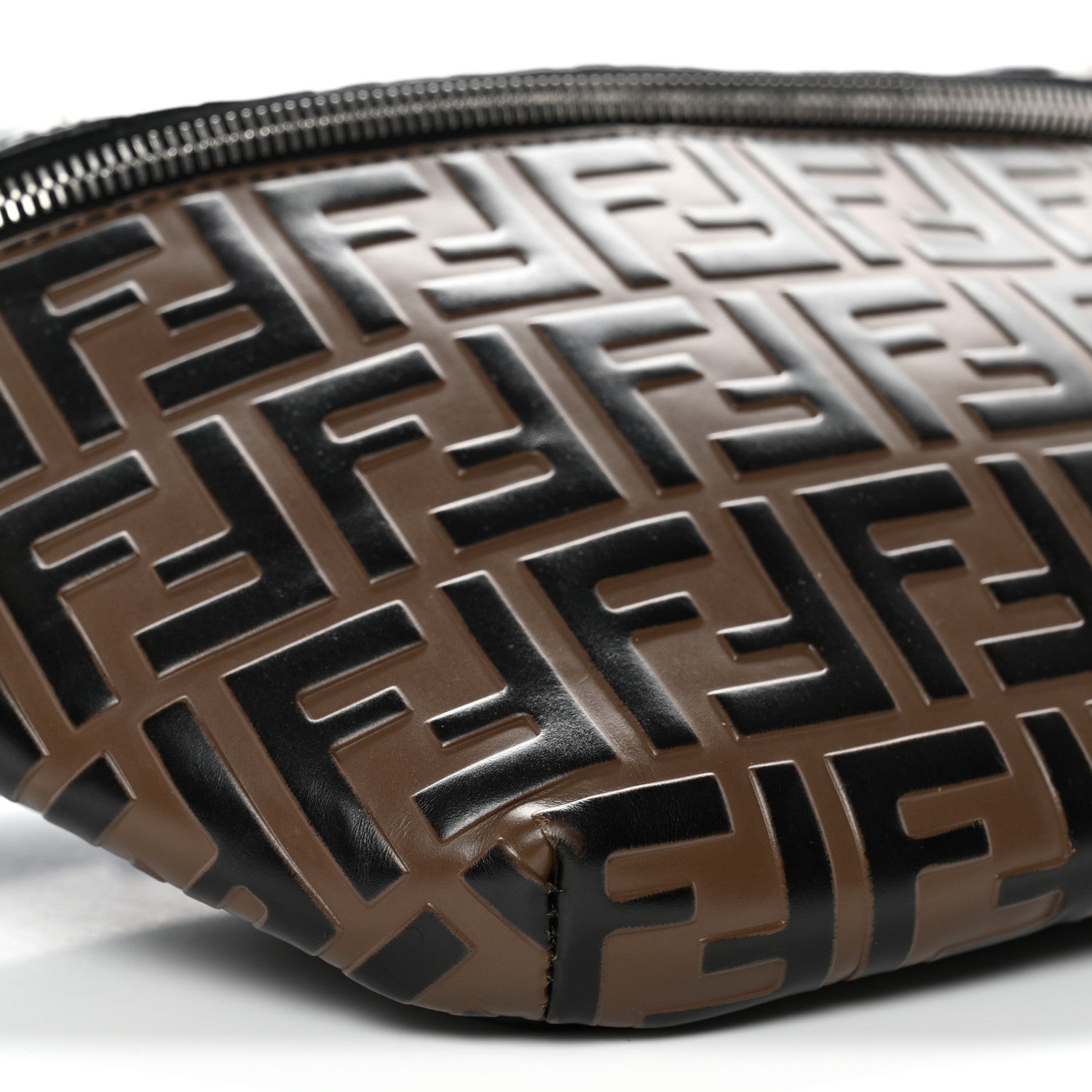 Vitello Century Bi-Color FF 1974 Embossed Belt Bag Maya Black