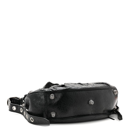 Agneau Arena Small Le Cagole Shoulder Bag Black
