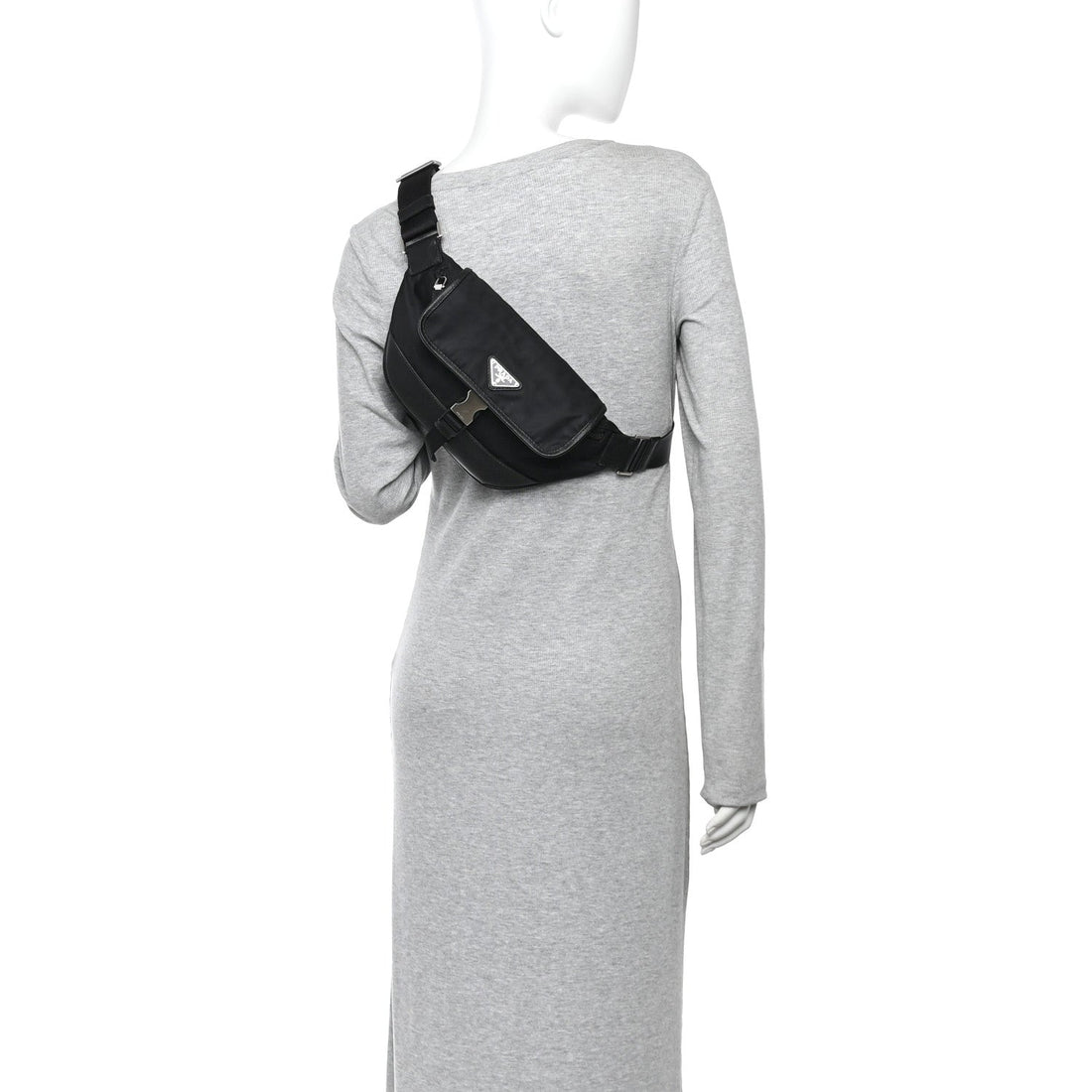 Re-Nylon Saffiano Sling Bag Black