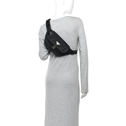 Re-Nylon Saffiano Sling Bag Black