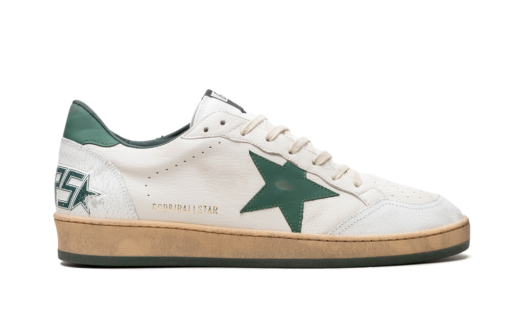 BALLSTAR NAPPA UPPER MATT LEATHER STAR CRACK TOE “WHITE GREEN”