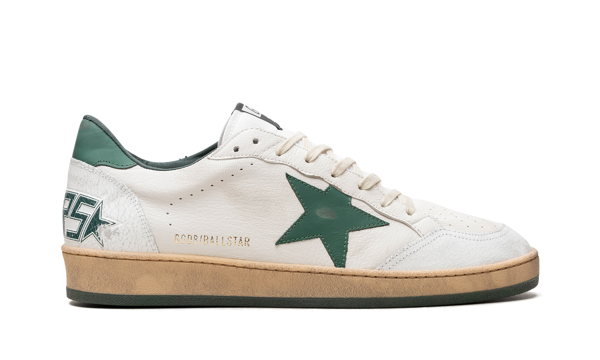 BALLSTAR NAPPA UPPER MATT LEATHER STAR CRACK TOE “WHITE GREEN”