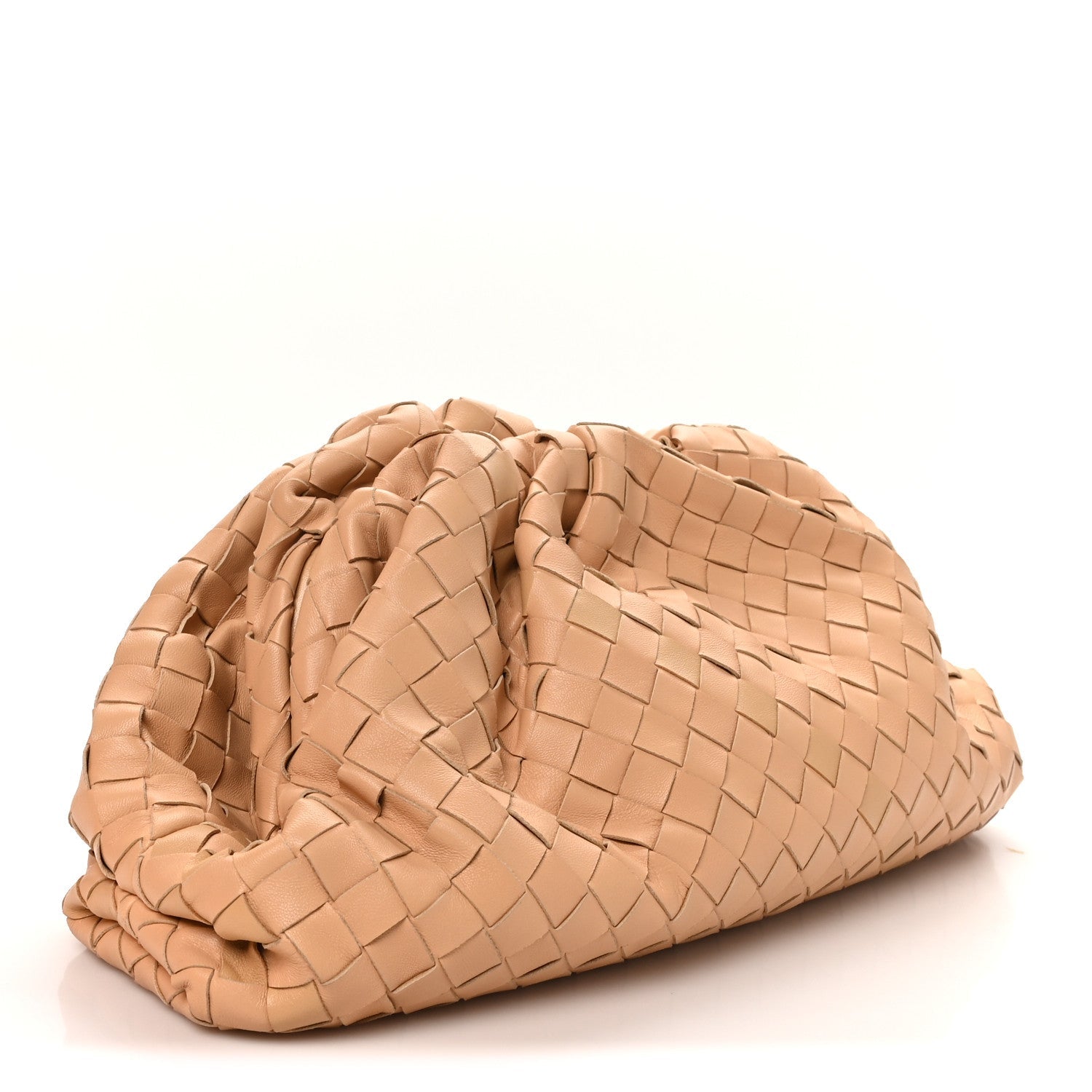 Nappa Maxi Intrecciato The Pouch Oversized Clutch Caramel