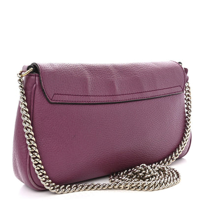 Pebbled Calfskin Medium Soho Flap Crossbody Peonia Flower