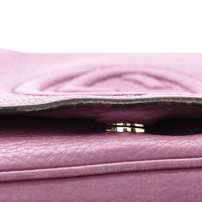 Pebbled Calfskin Medium Soho Flap Crossbody Peonia Flower