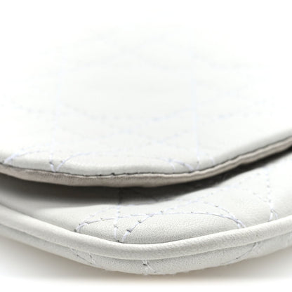 Lambskin Cannage Lady Dior Chain Clutch White