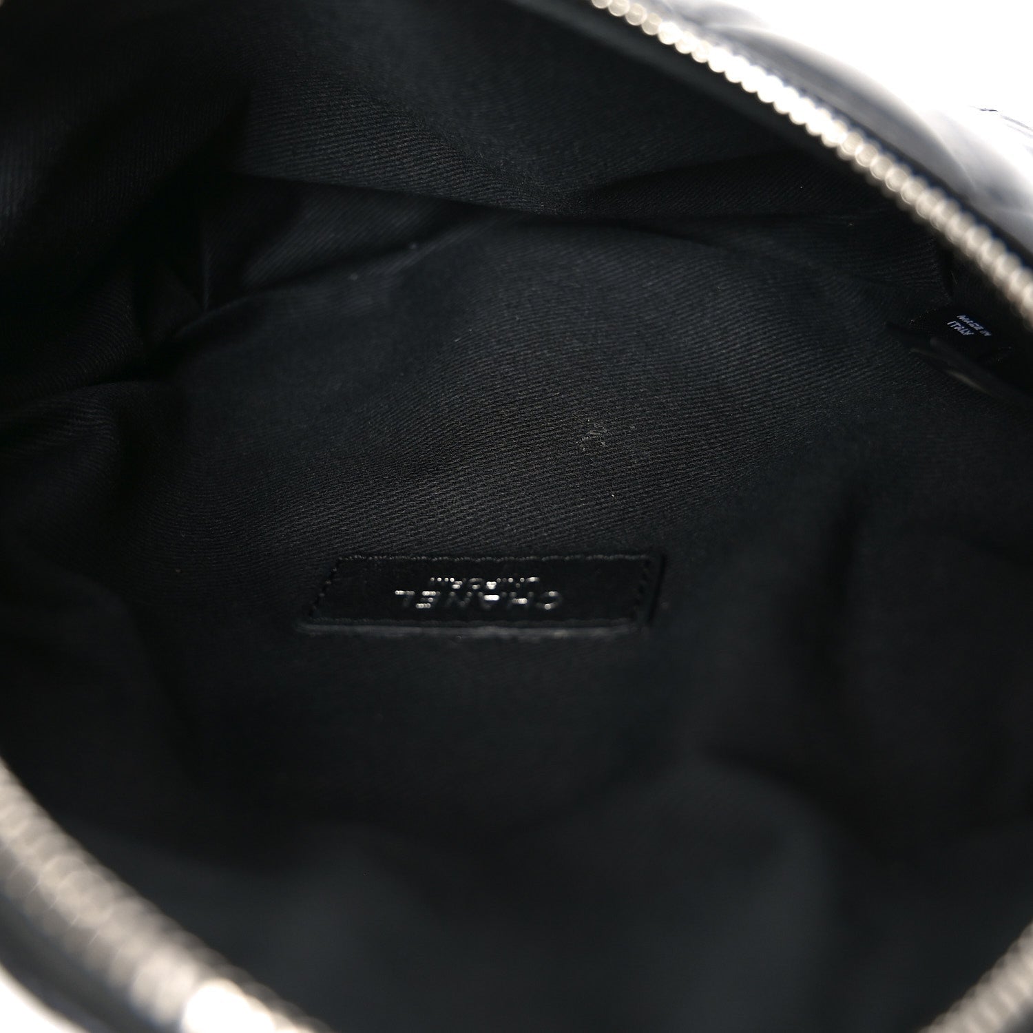 Calfskin Quilted Waist Belt Bag Black